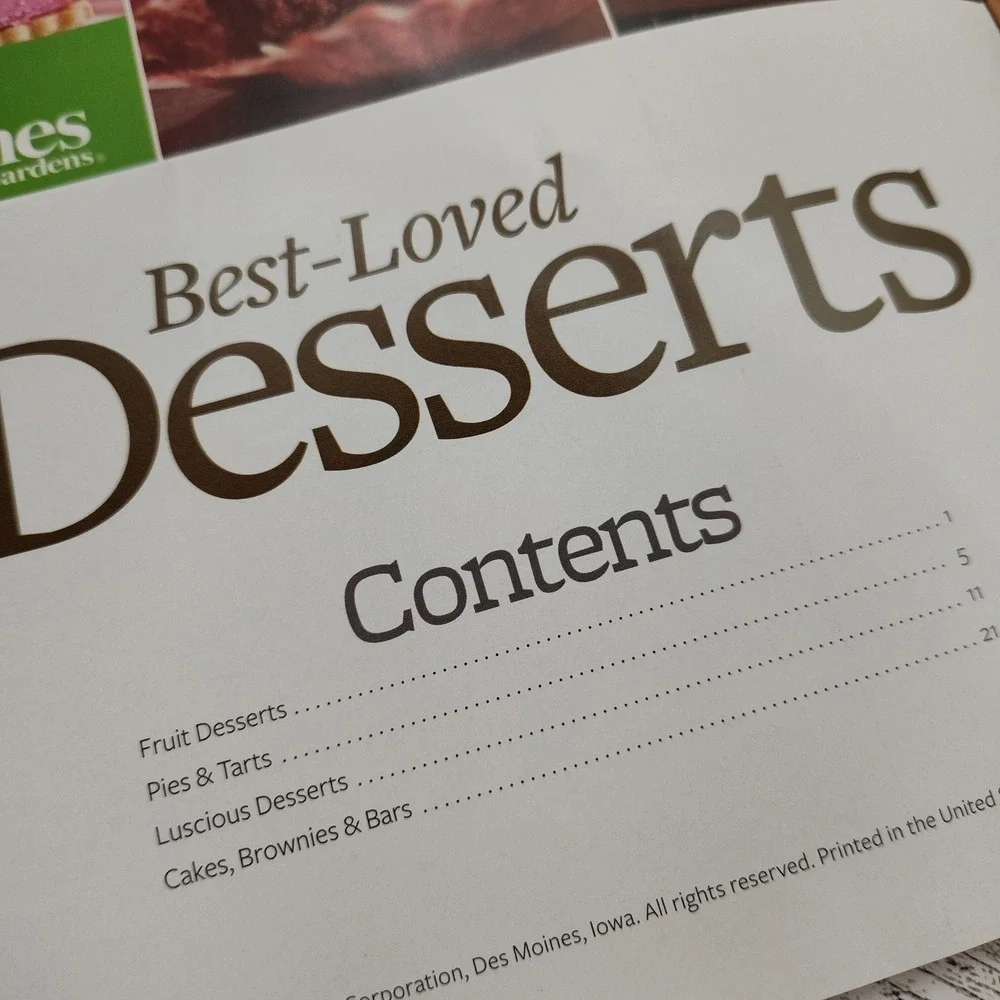 Better Homes and Gardens Best-Loved Desserts 2013 Cookbook Cottagecore Recipes